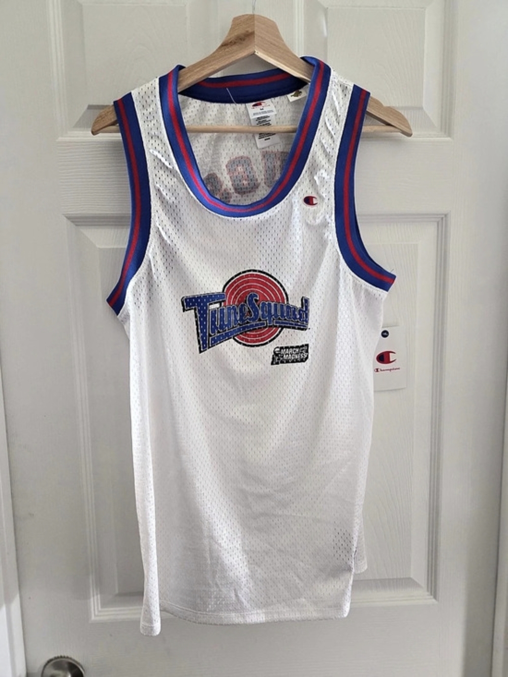Champion Space Jam Tune Squad Bugs Bunny #1 Basketball Jersey White Kid's Medium